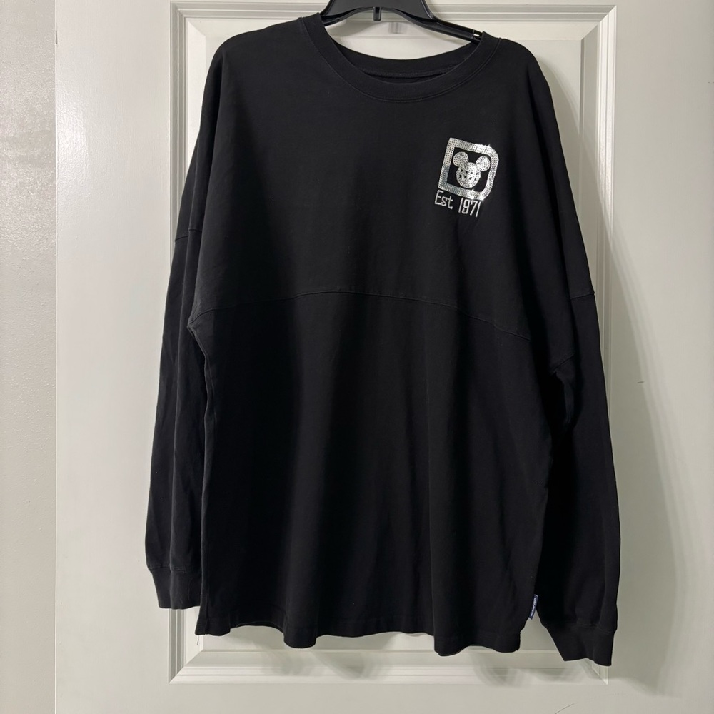 Disney Parks Spirit Jersey Black with Silver Sequins size XXL